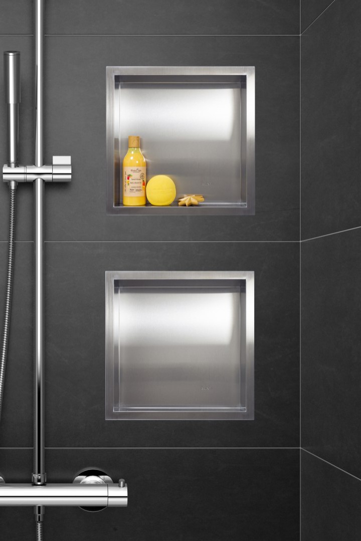 Nicchia Doccia Balneo WALL-BOX ONE - Acciaio Inox 30x30x10cm Impermeabile